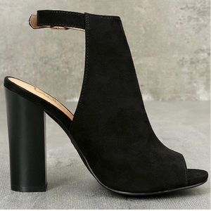 Lulu's black suede booties